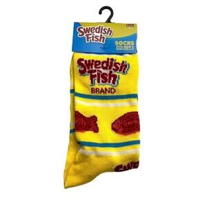 Odd Sox Unisex Swedish Fish Candy Novelty Crew Socks Retro Funny Classic Yellow